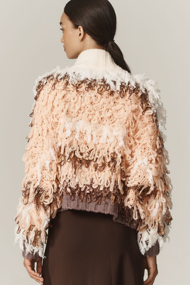 By Anthropologie Fringe Cardigan Sweater #1