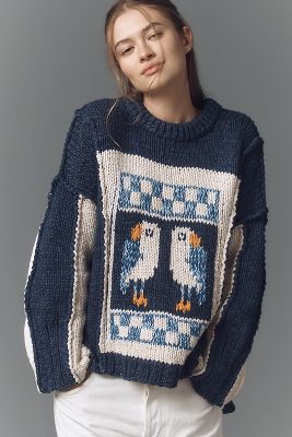 Pilcro Chunky Crew-neck Sweater In Multi