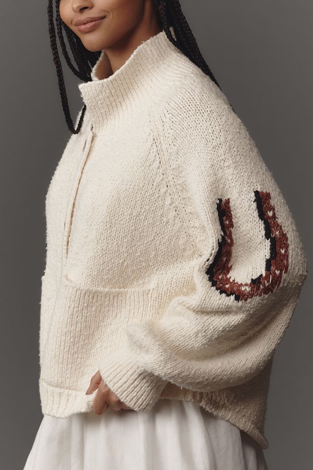 Pilcro Western Horse Graphic Cardigan Sweater #7