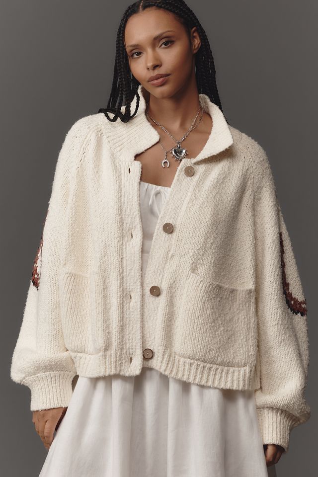 Pilcro Western Horse Graphic Cardigan Sweater #5