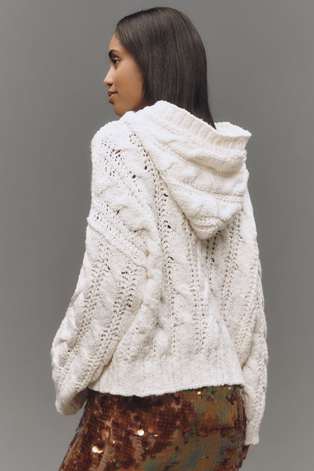 Pilcro Cable-Knit Hooded Pullover Sweater #1