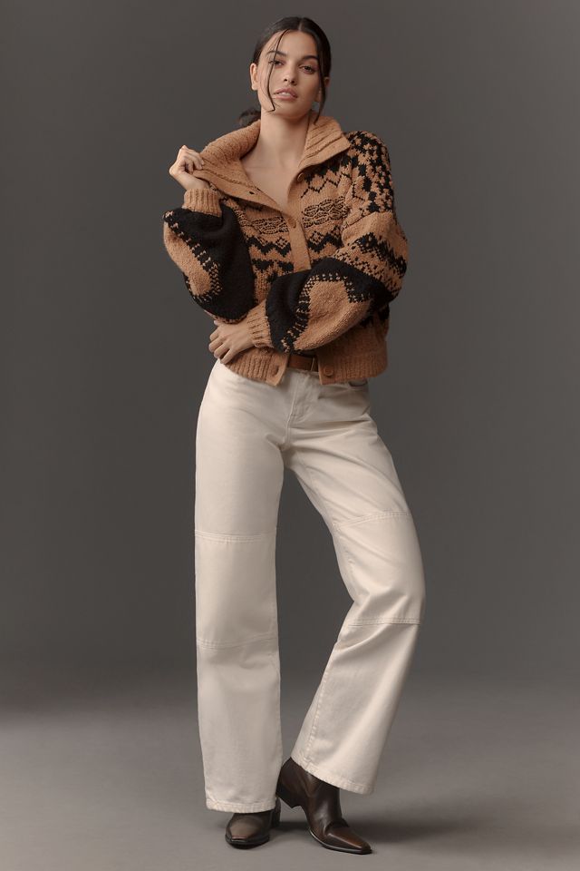 By Anthropologie Jacquard Heart Motif Cardigan Sweater #3