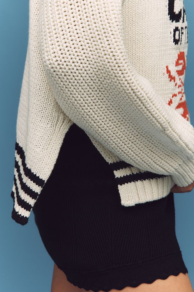 Maeve V-Neck Nautical Linen-Blend Sweater #2