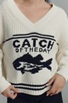Maeve V-Neck Nautical Linen-Blend Sweater