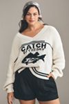 Maeve V-Neck Nautical Linen-Blend Sweater