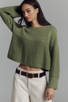 PILCRO TEXTURED BOAT-NECK SWEATER 