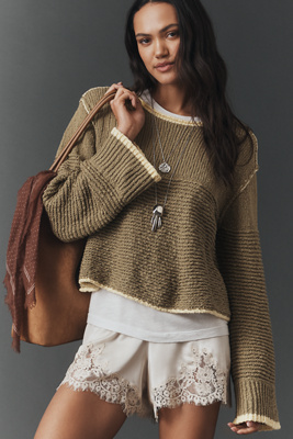 Pilcro Textured Boat-Neck Sweater | Anthropologie