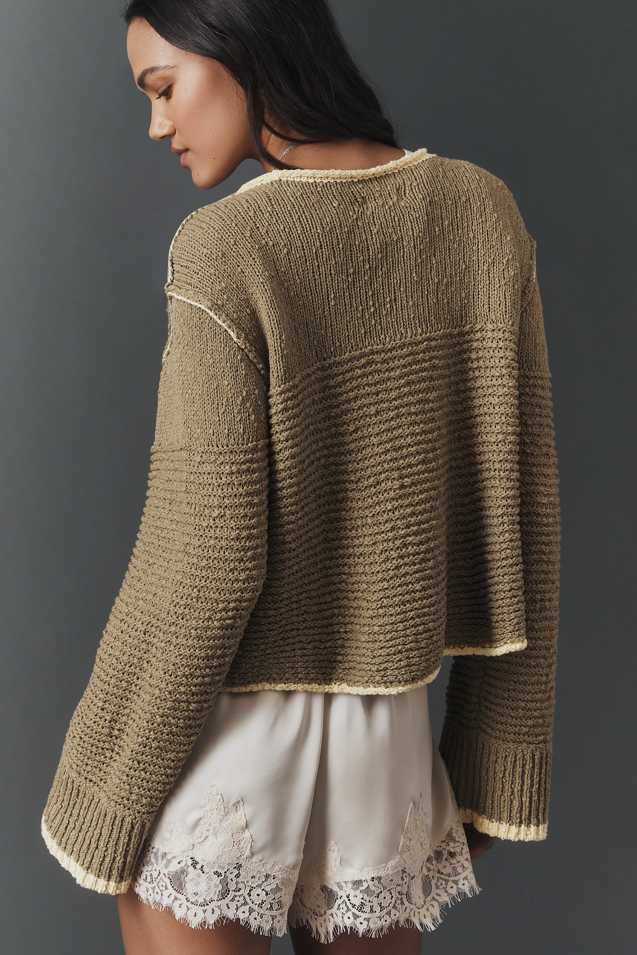 Pilcro Textured Boat-Neck Sweater