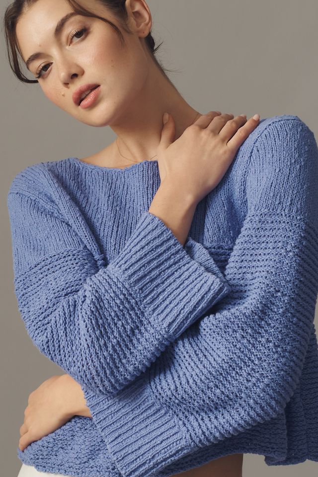 Pilcro Textured Boat-Neck Sweater
