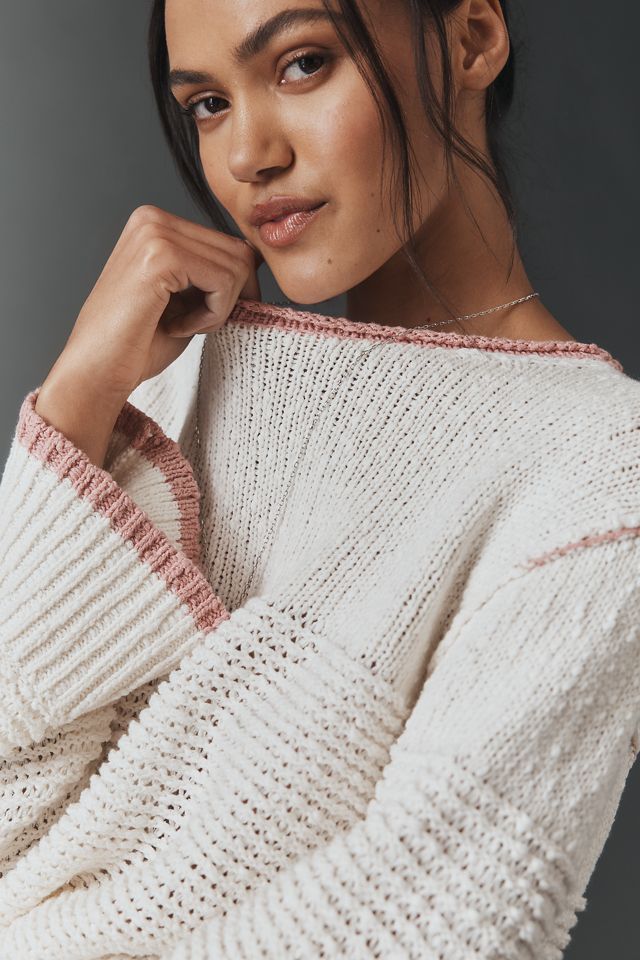 Pilcro Textured Boat-Neck Sweater | Anthropologie