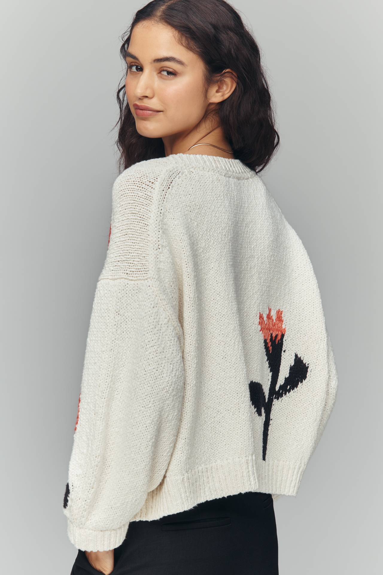 Maeve Elbow-Sleeve Cardigan Sweater