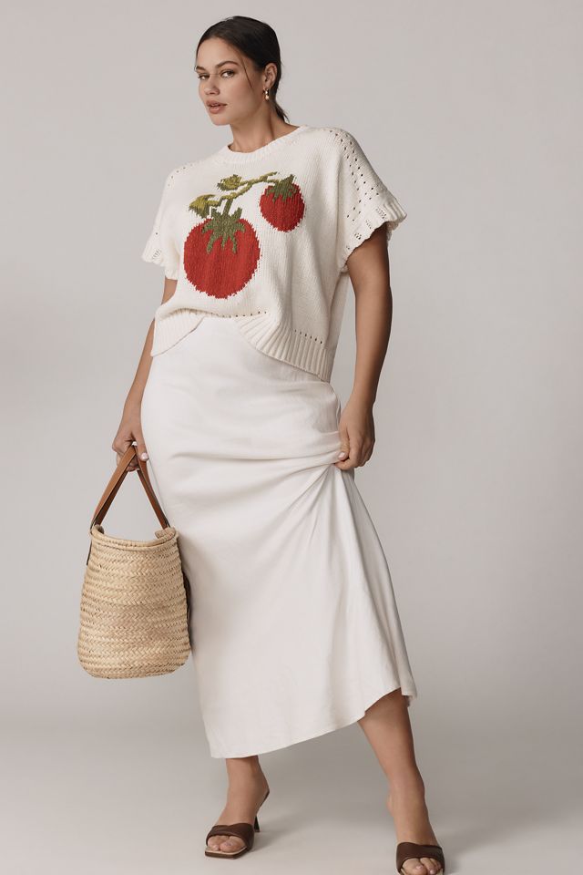 Maeve Short-Sleeve Crew-Neck Veggie Motif Graphic Sweater #6