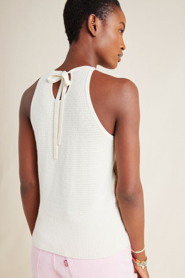 Sunrise Embroidered Sweater Tank #1
