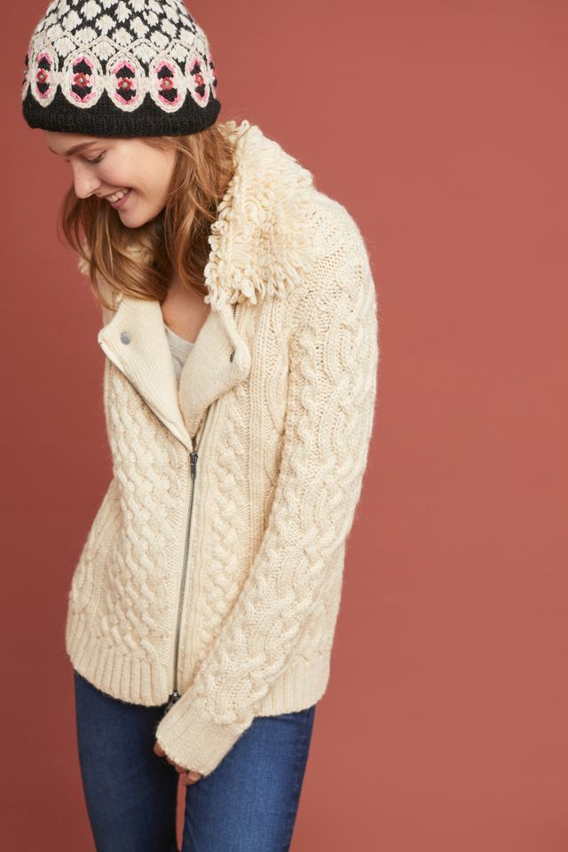Mixed-Yarn Sweater Jacket