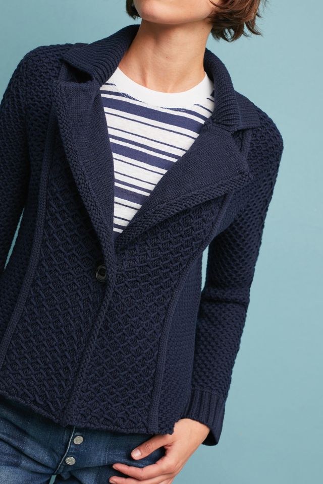 Cable knit outlet blazer