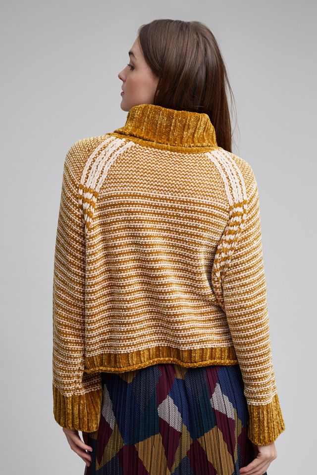 Serena Gestreifter Oversize-Pullover aus Chenille #1