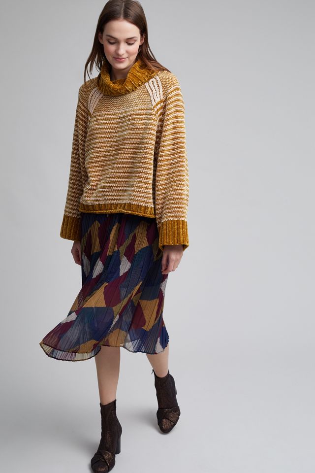 Serena Gestreifter Oversize-Pullover aus Chenille #2