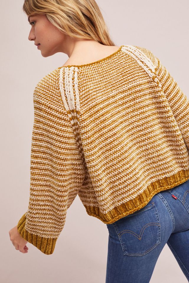 Oversized Chenille Striped Pullover #3