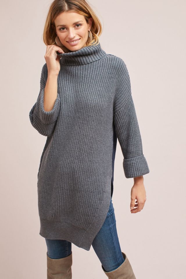 Cuffed-Sleeve Turtleneck Tunic #1