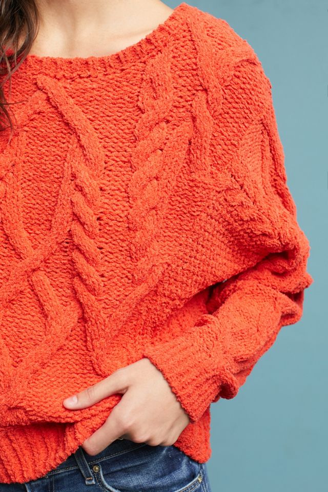 Cabled Chenille Pullover #1