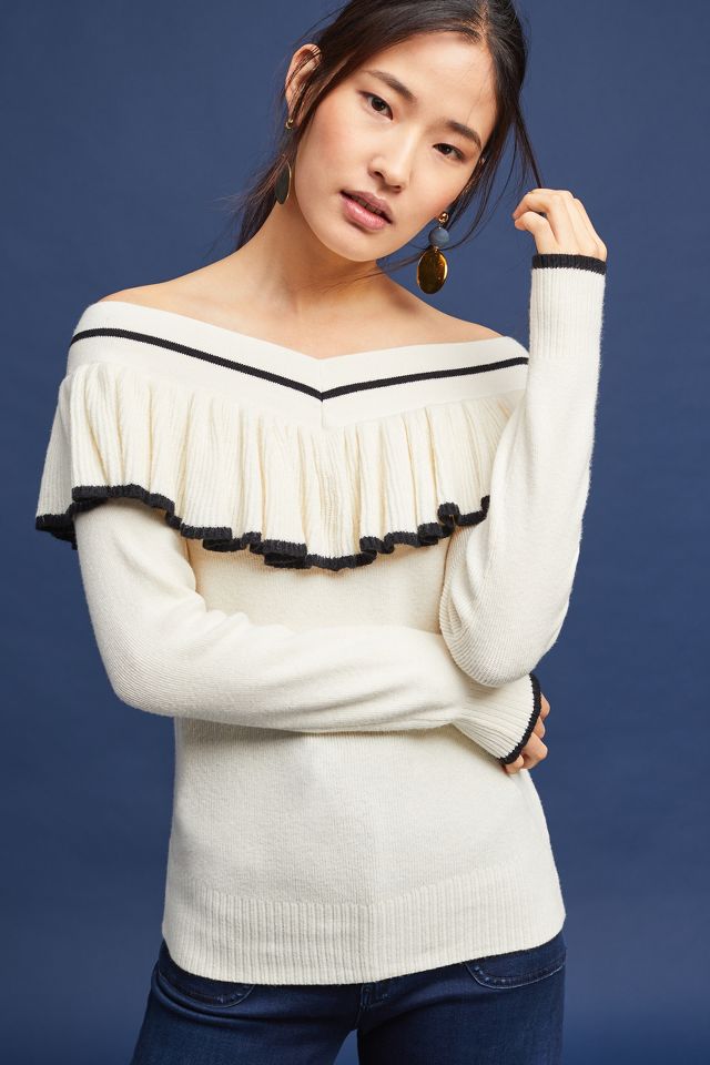 Anthropologie off the shoulder sweater sale