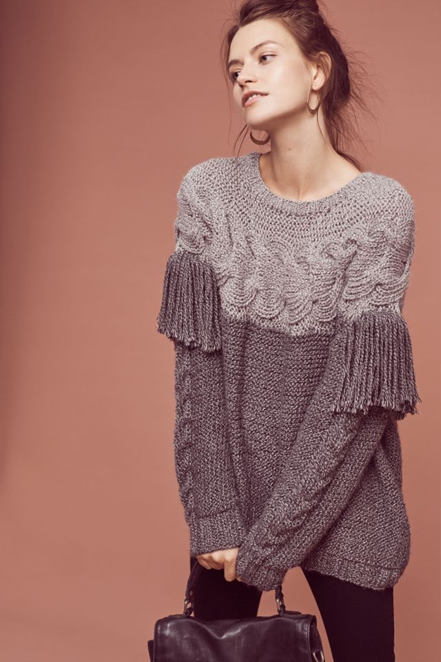 Aumar Fringed Wool Pullover #1