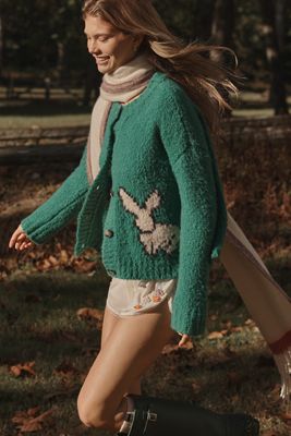 Maeve Bunny Slope Cardigan Sweater