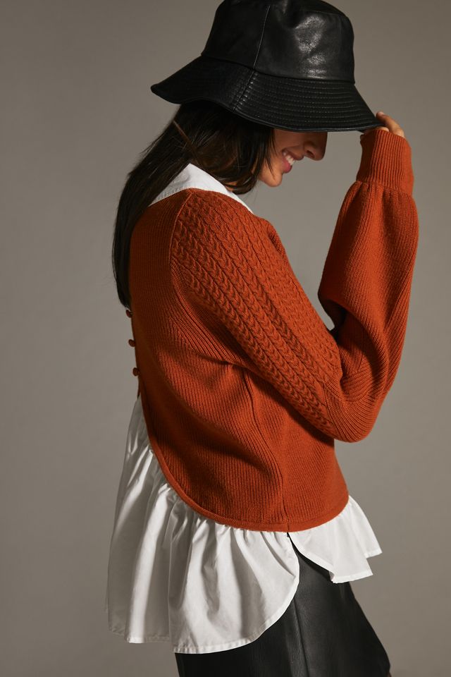 Maeve Textured Twofer Pullover Sweater #2