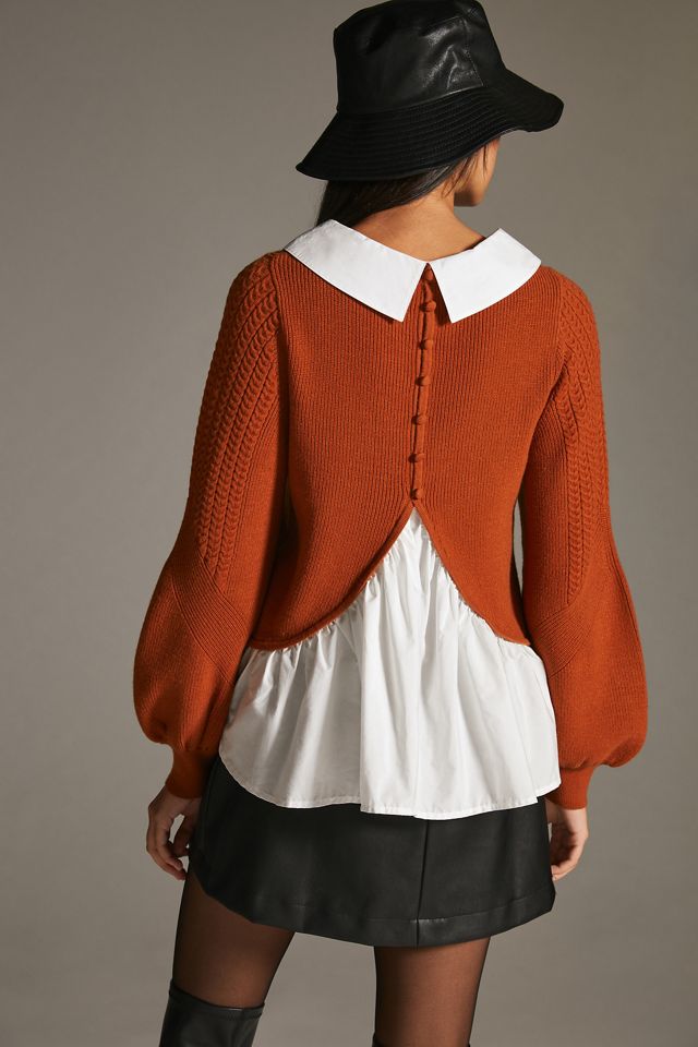 Maeve Textured Twofer Pullover Sweater #3