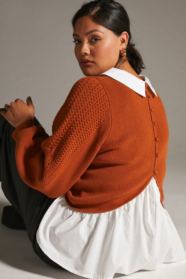 Maeve Textured Twofer Pullover Sweater #5
