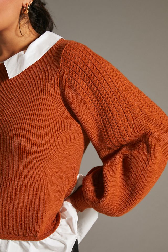 Maeve Textured Twofer Pullover Sweater #6