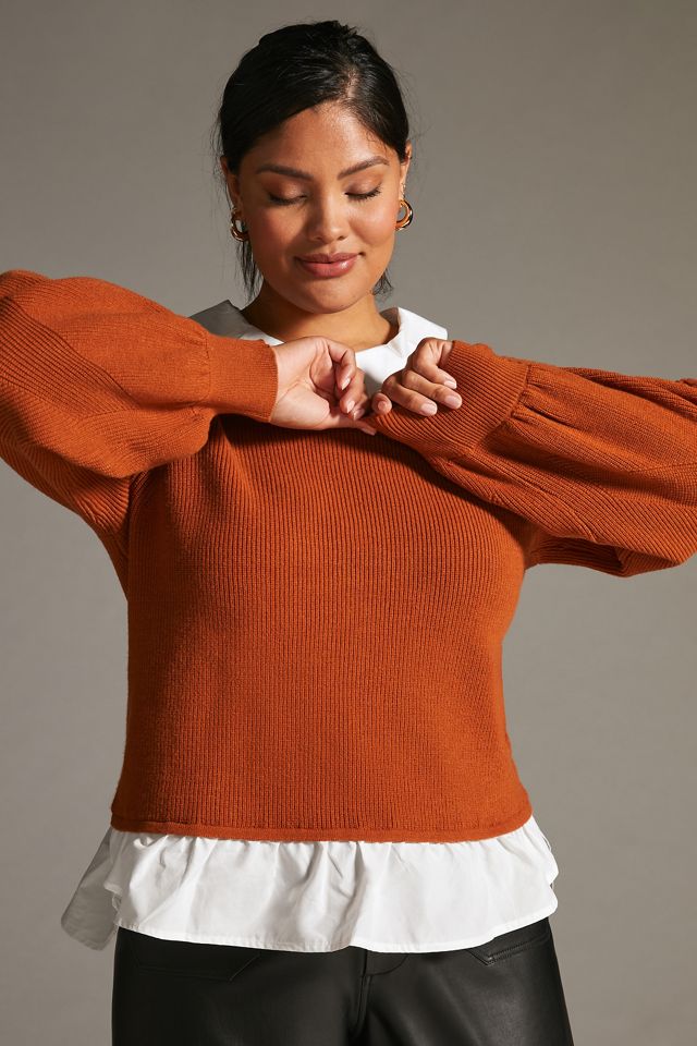 Maeve Textured Twofer Pullover Sweater #7