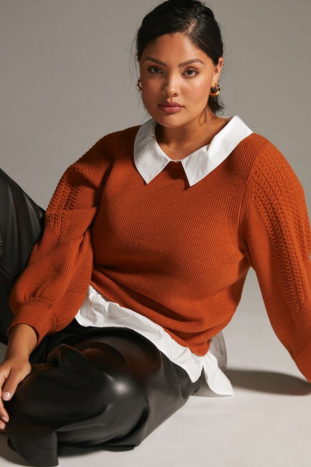 Maeve Textured Twofer Pullover Sweater #4