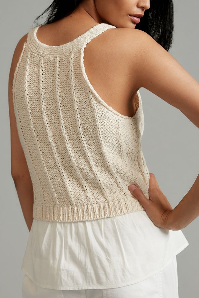 By Anthropologie Twofer Cable-Knit Sweater Tank #1
