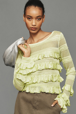By Anthropologie Ruffle Sweater