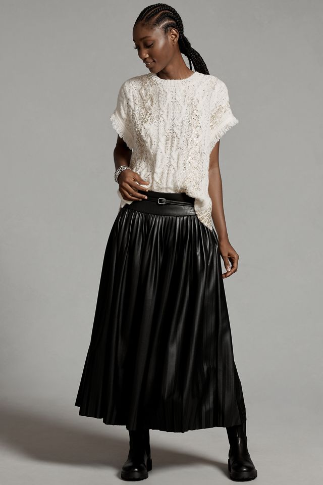 By Anthropologie Foiled Shine Fringe Sweater Vest #3