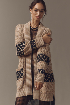 Shop Pilcro Slouchy Open-front Oversized Cardigan Sweater In Multicolor