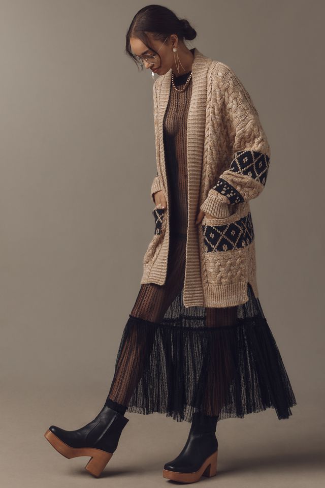 Pilcro Slouchy Open-Front Oversized Cardigan Sweater | Anthropologie