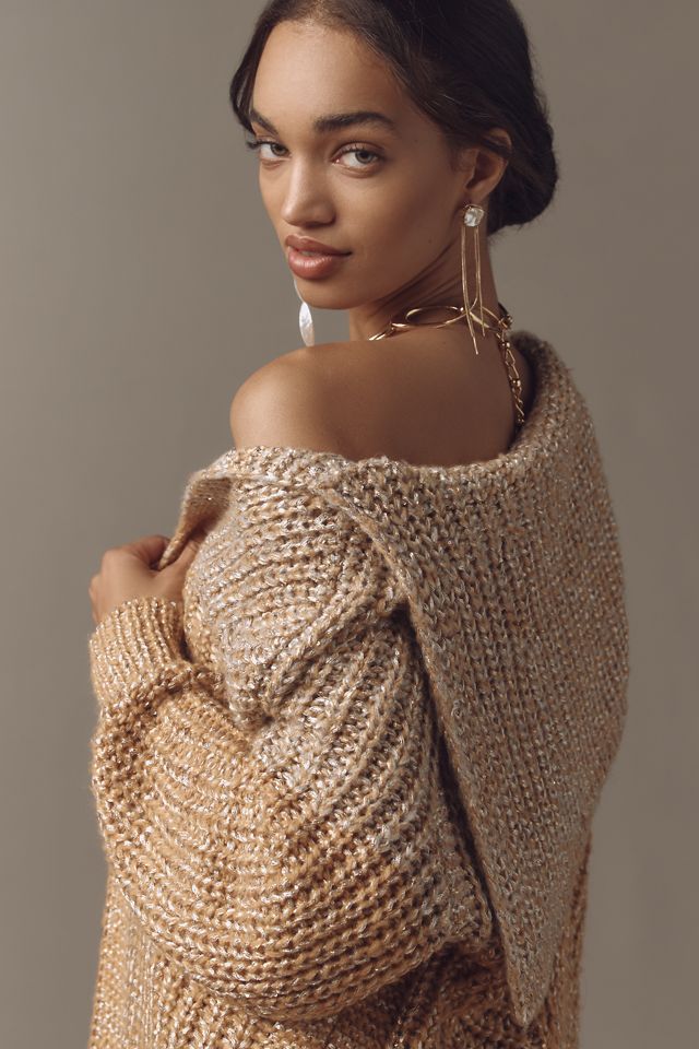 Maeve Oversized Collared Cardigan Sweater #1