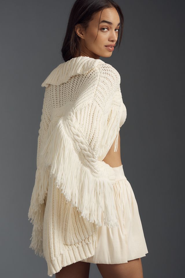 Maeve Fringed Oversize Cardigan Sweater #2
