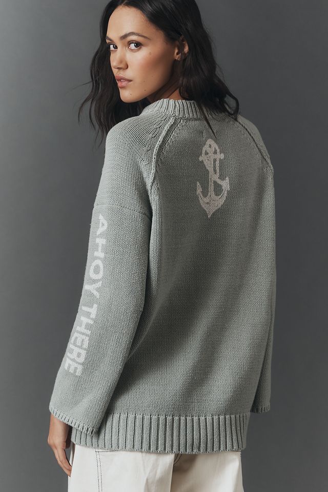 Pilcro Graphic Printed Crew-Neck Sweater | Anthropologie