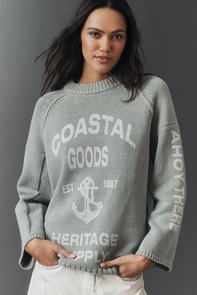 Pilcro Graphic Printed Crew-Neck Sweater | Anthropologie