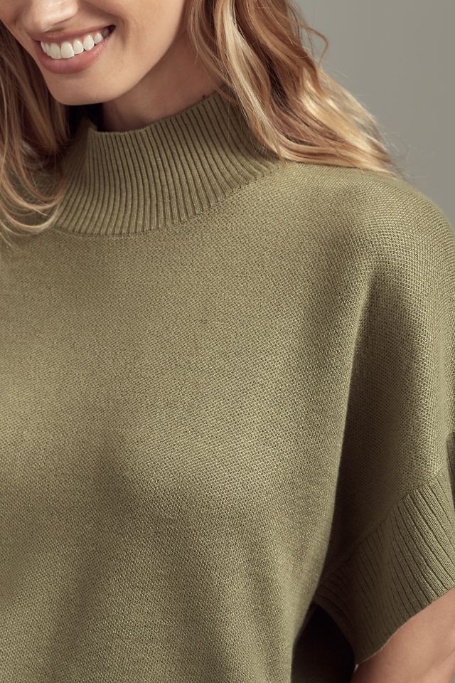 By Anthropologie Mock-Neck Flared-Cap-Sleeve Sweater #1
