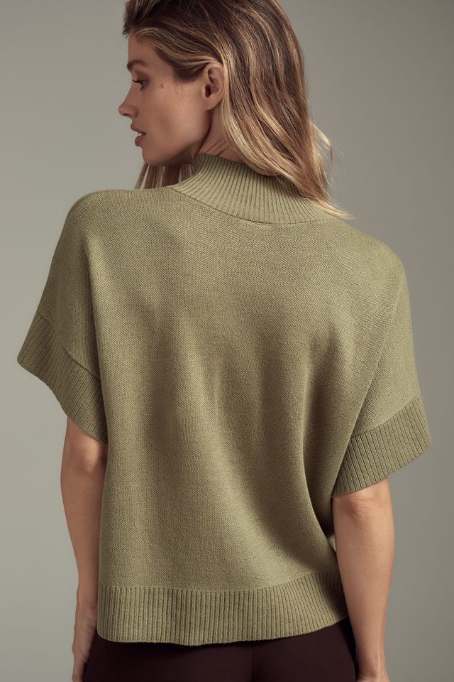 By Anthropologie Mock-Neck Flared-Cap-Sleeve Sweater #2