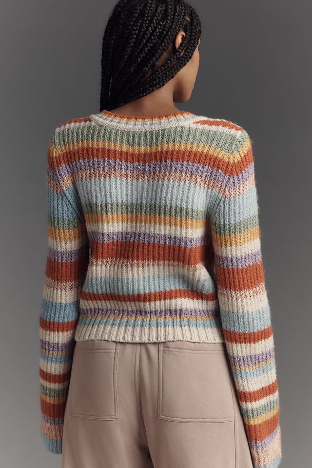Pilcro Ribbed Multi-Stripe Cardigan Sweater #1