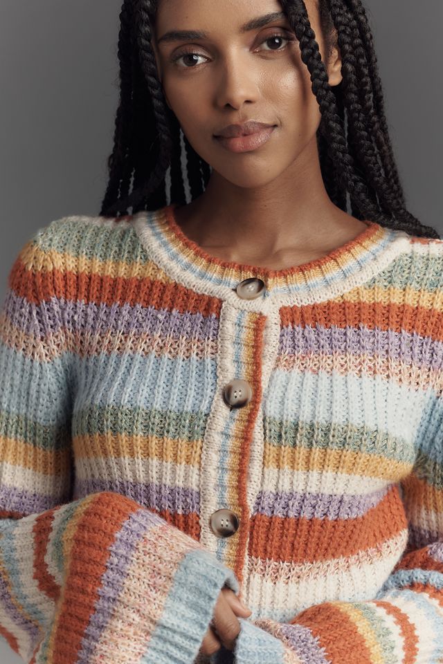 Pilcro Ribbed Multi-Stripe Cardigan Sweater #3