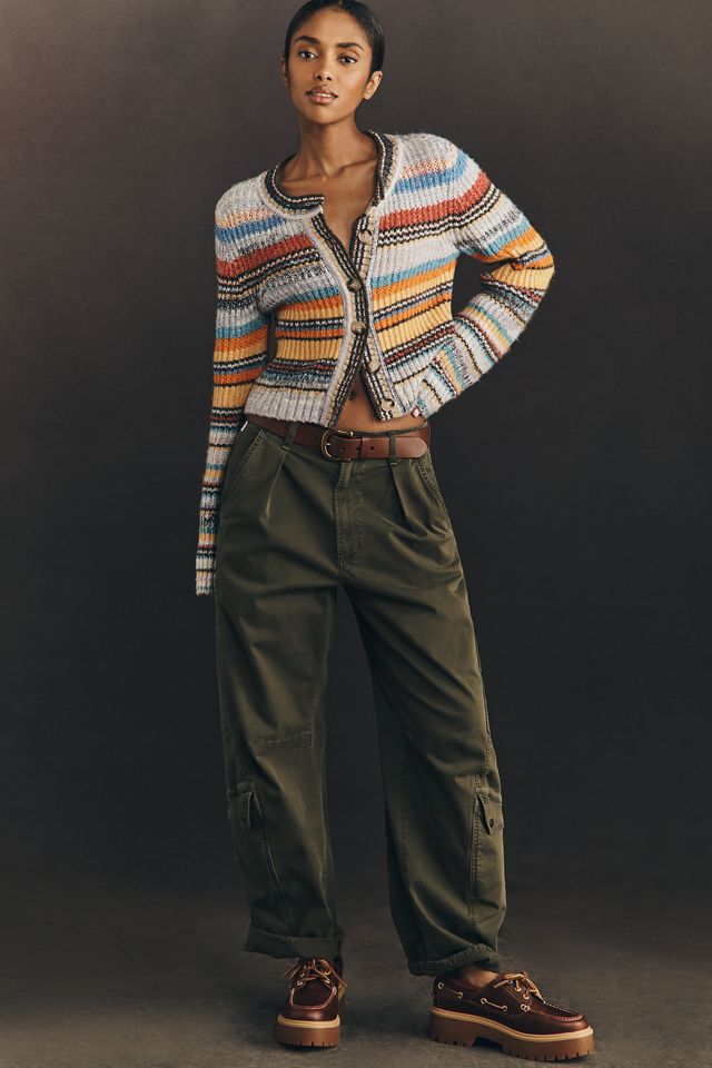 Pilcro Ribbed Multi-Stripe Cardigan Sweater | Anthropologie