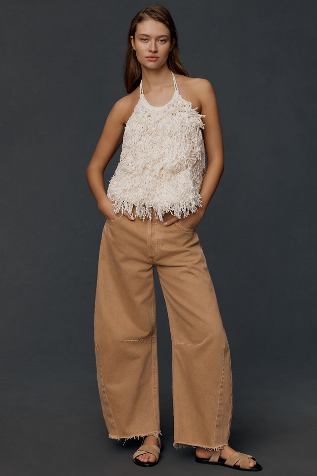 By Anthropologie Cotton-Blend Shag Sweater Halter Top #2