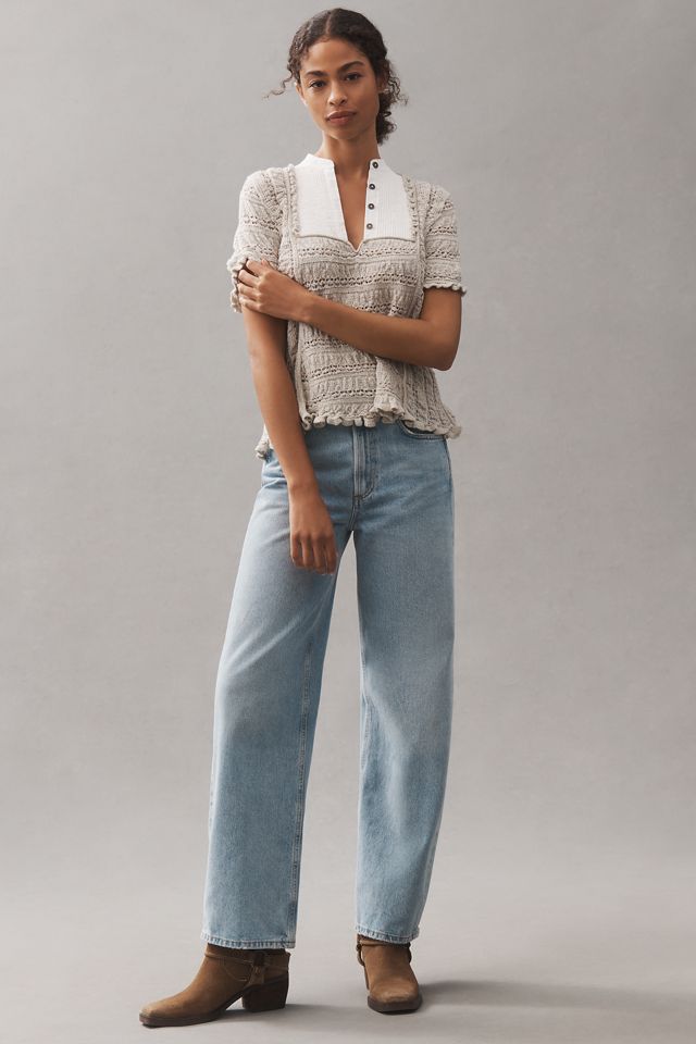 By Anthropologie Pointelle Sweater Tee #3