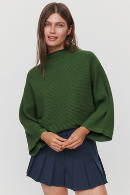 By Anthropologie Mock-Neck Wide-Sleeve Sweater